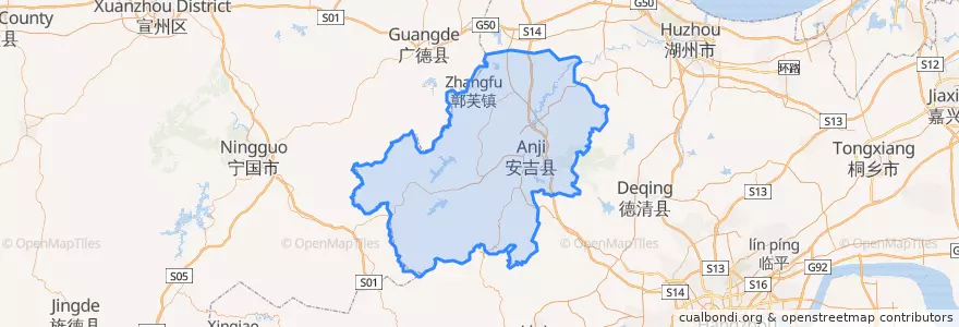 Mapa de ubicacion de 安吉县 (Anji).