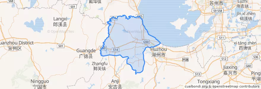 Mapa de ubicacion de 长兴县 (Changxing).