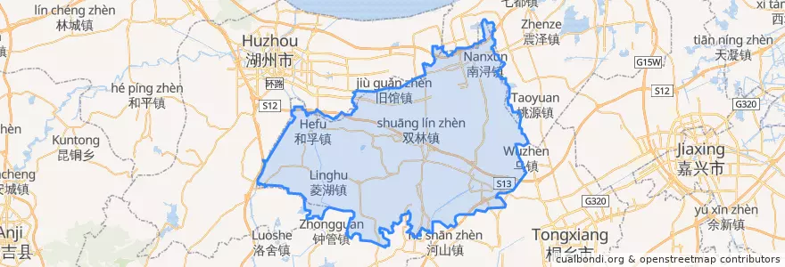 Mapa de ubicacion de 南浔区 (Nanxun).
