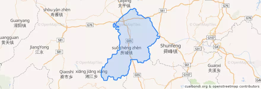 Mapa de ubicacion de 蓝山县 (Lanshan).