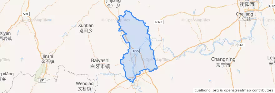 Mapa de ubicacion de 冷水滩区 (Lengshuitan).
