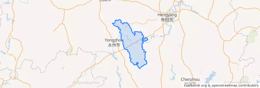 Mapa de ubicacion de Qiyang County.