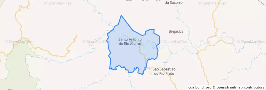 Mapa de ubicacion de Santo Antônio do Rio Abaixo.