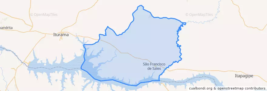Mapa de ubicacion de São Francisco de Sales.