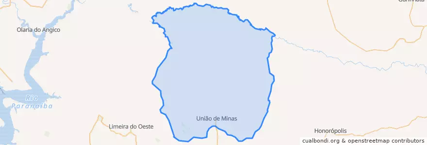 Mapa de ubicacion de União de Minas.