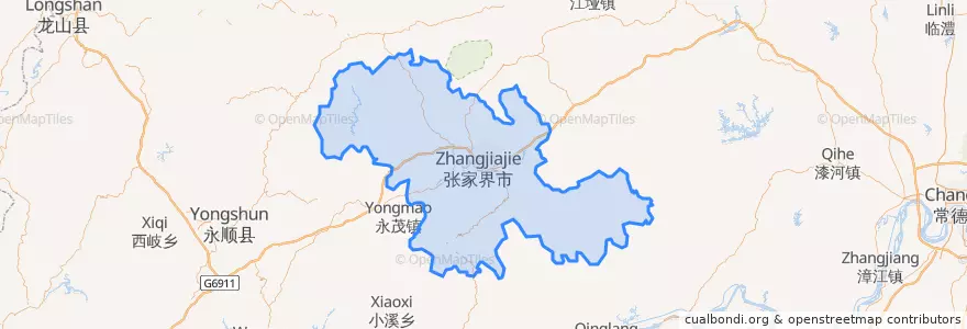 Mapa de ubicacion de 永定区 (Yongding).