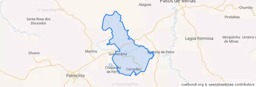 Mapa de ubicacion de Guimarânia.