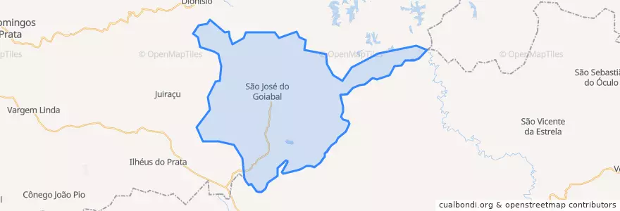 Mapa de ubicacion de São José do Goiabal.