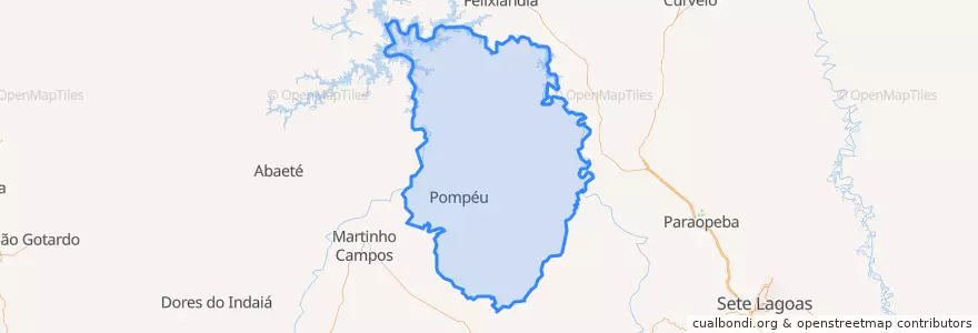 Mapa de ubicacion de Pompéu.