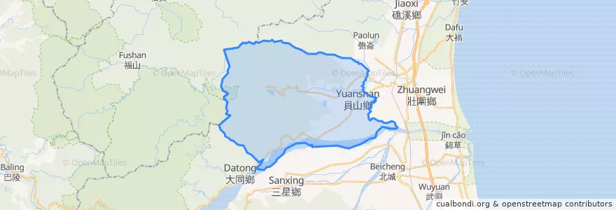 Mapa de ubicacion de 員山郷.