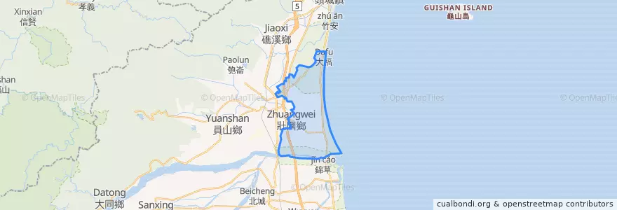 Mapa de ubicacion de 壯圍鄉.