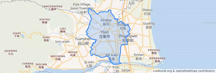 Mapa de ubicacion de Yilan.