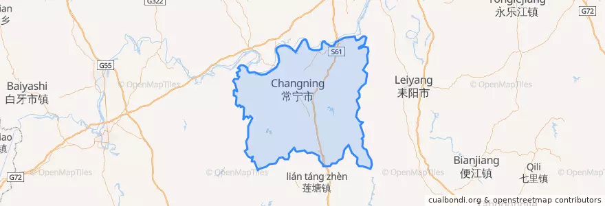 Mapa de ubicacion de 常宁市 (Changning).
