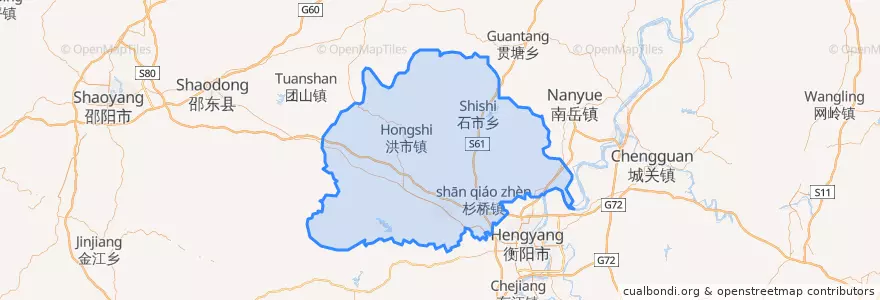 Mapa de ubicacion de 衡阳县.