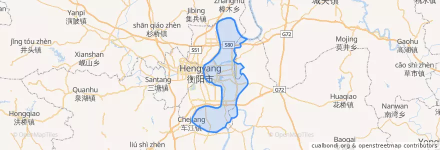 Mapa de ubicacion de 珠晖区.