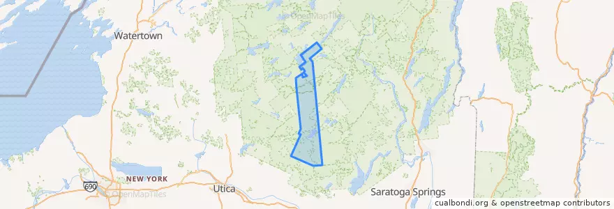 Mapa de ubicacion de Town of Arietta.
