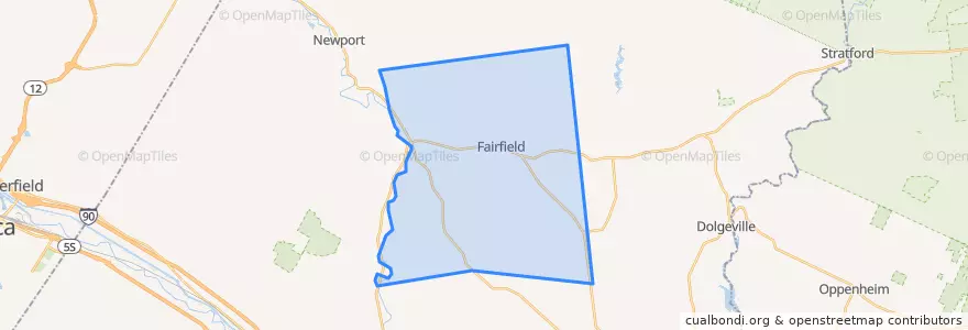 Mapa de ubicacion de Town of Fairfield.