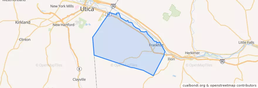 Mapa de ubicacion de Town of Frankfort.