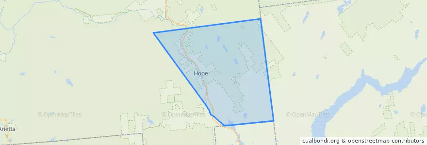 Mapa de ubicacion de Town of Hope.