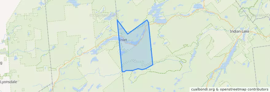 Mapa de ubicacion de Town of Inlet.