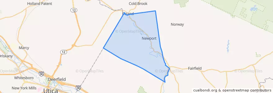 Mapa de ubicacion de Town of Newport.