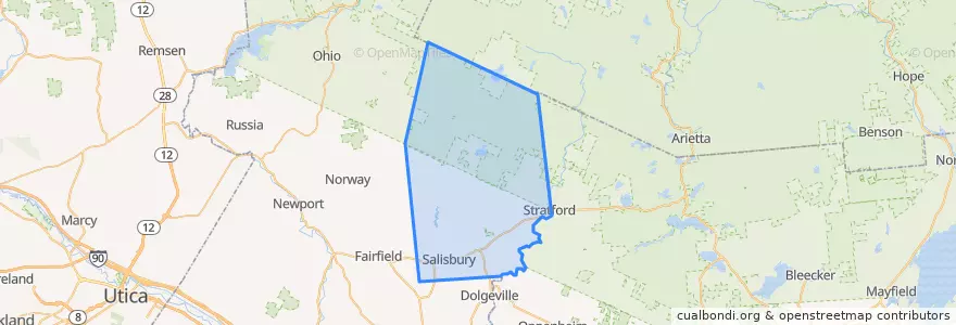 Mapa de ubicacion de Town of Salisbury.