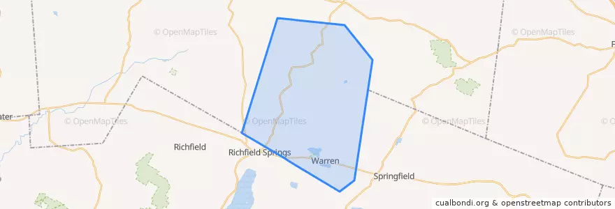 Mapa de ubicacion de Town of Warren.