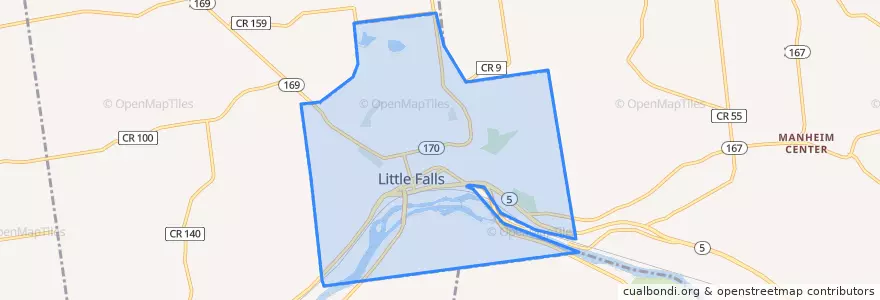 Mapa de ubicacion de City of Little Falls.