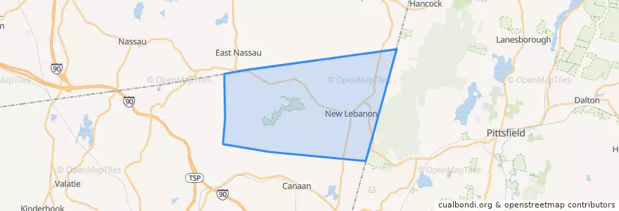 Mapa de ubicacion de Town of New Lebanon.