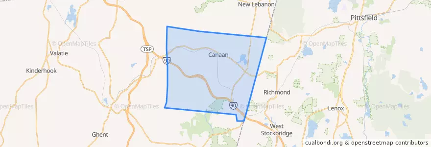 Mapa de ubicacion de Town of Canaan.