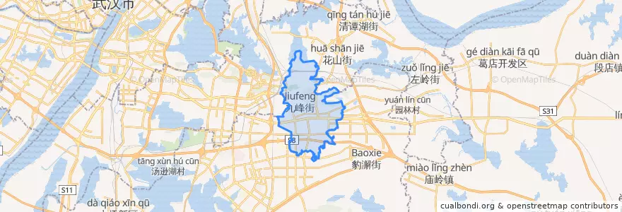 Mapa de ubicacion de 九峰街道.
