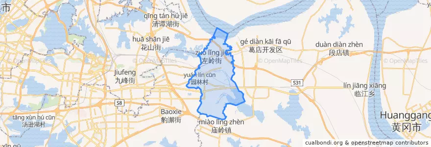 Mapa de ubicacion de 左岭街道.