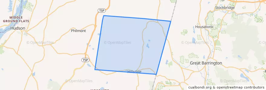 Mapa de ubicacion de Town of Hillsdale.