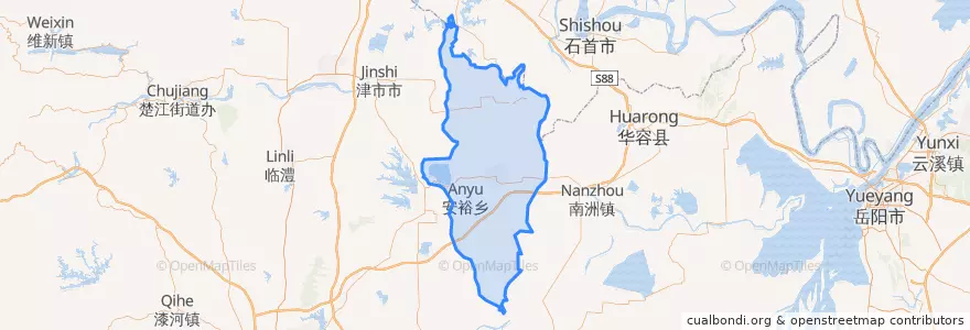 Mapa de ubicacion de 安乡县 (Anxiang).