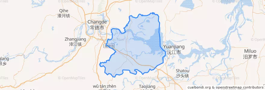 Mapa de ubicacion de 汉寿县.