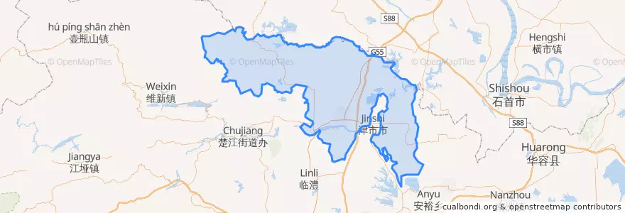 Mapa de ubicacion de 澧县.