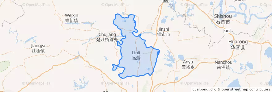 Mapa de ubicacion de 临澧县.