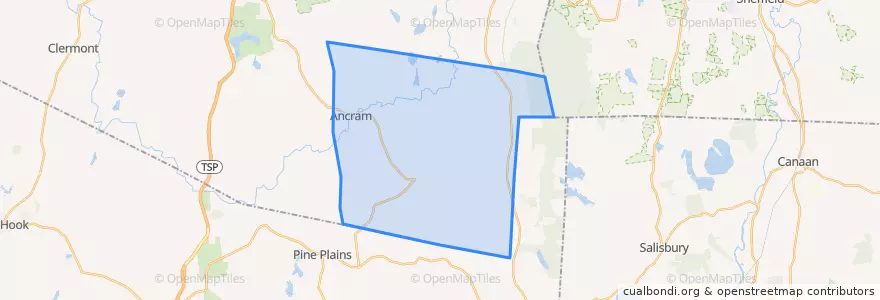 Mapa de ubicacion de Town of Ancram.