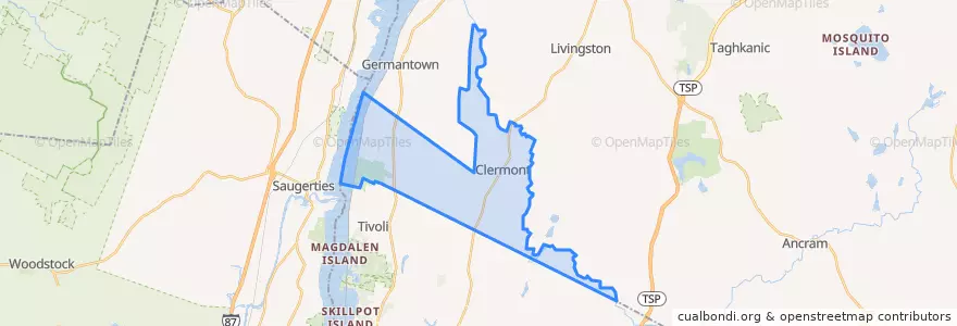 Mapa de ubicacion de Town of Clermont.