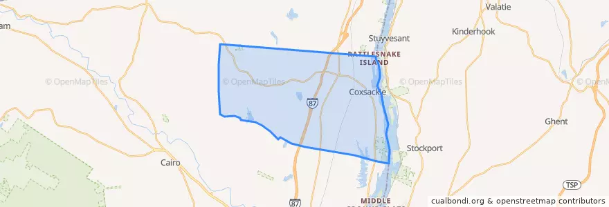 Mapa de ubicacion de Town of Coxsackie.