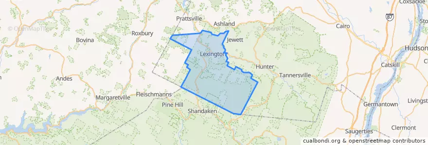 Mapa de ubicacion de Town of Lexington.