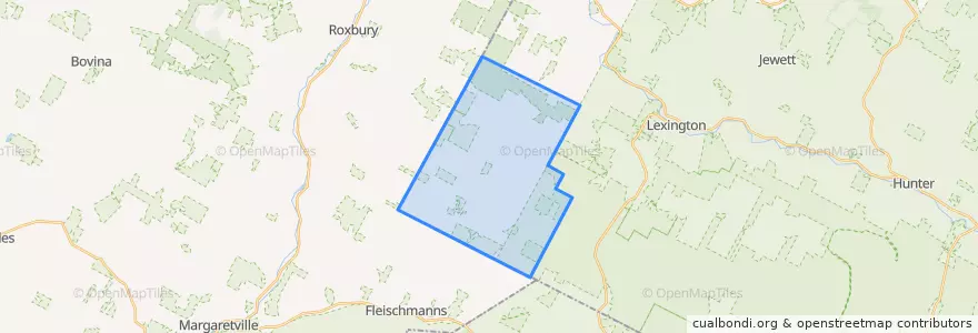 Mapa de ubicacion de Town of Halcott.