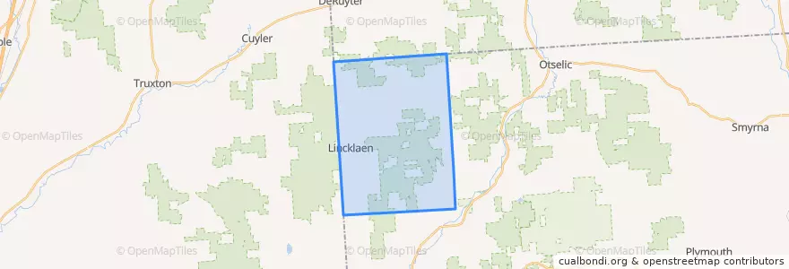 Mapa de ubicacion de Town of Lincklaen.