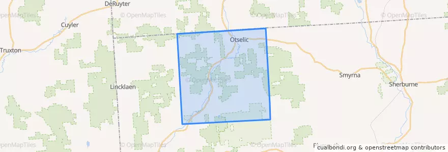 Mapa de ubicacion de Town of Otselic.