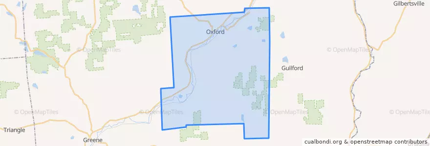 Mapa de ubicacion de Town of Oxford.