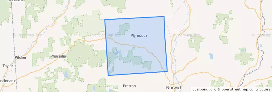 Mapa de ubicacion de Town of Plymouth.