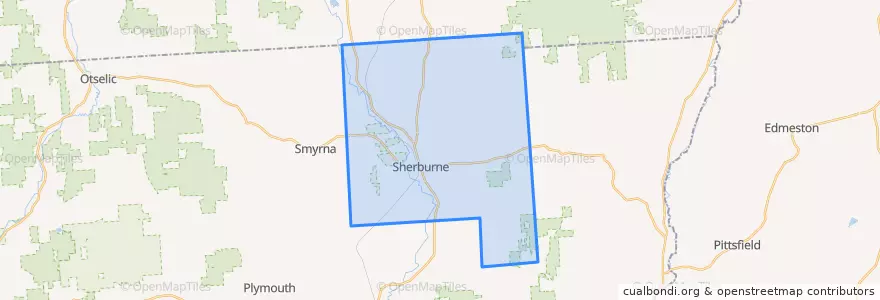 Mapa de ubicacion de Town of Sherburne.