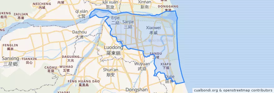 Mapa de ubicacion de Wujie.