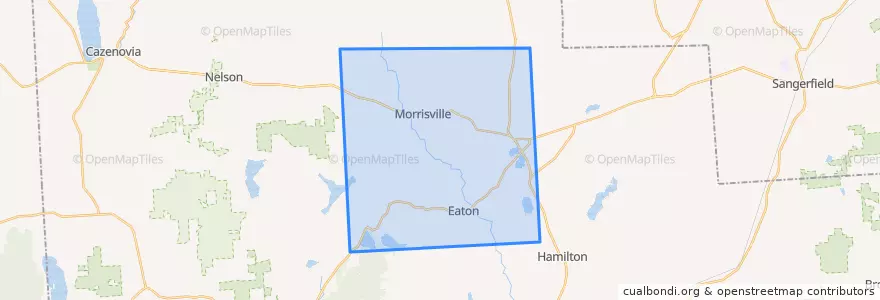 Mapa de ubicacion de Town of Eaton.