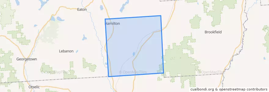Mapa de ubicacion de Town of Hamilton.